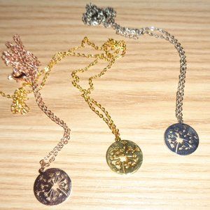 Dandelion Stainless Steel Necklace Gold Silver RG